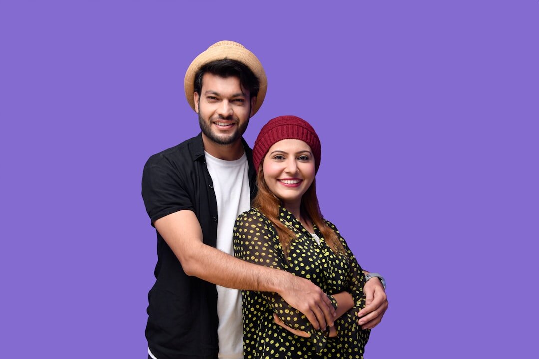 happy couple posing